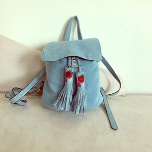 Topshop Denim bookbag purse